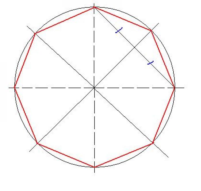 Как построить правильный восьмиугольник
