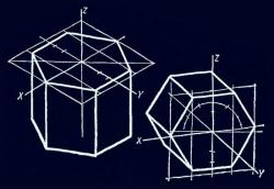 Как начертить шестиугольную призму